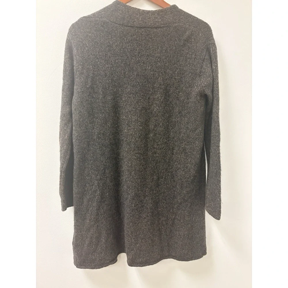 Eileen Fisher Cardigan Women's Sz Small Wool Open Front Brown